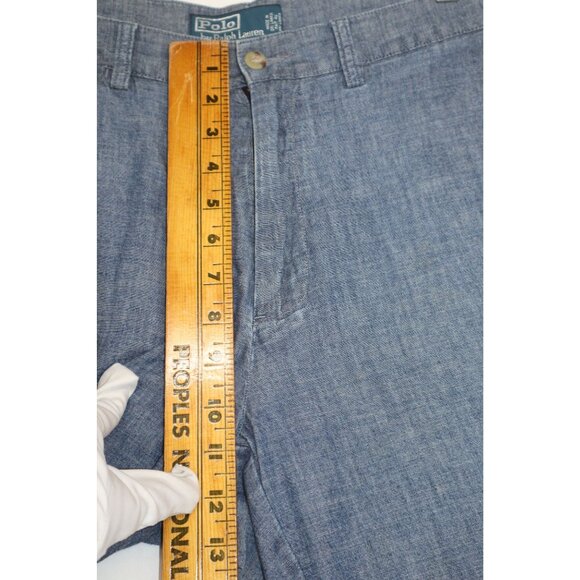 Polo Ralph Lauren Mens Chambray Blue Shorts Size 33 Preppy Casual - Picture 4 of 10